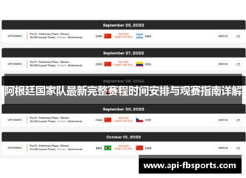 阿根廷国家队最新完整赛程时间安排与观赛指南详解 阿根廷国家队最新完整赛程时间安排与观赛指南详解